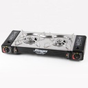 Portable Double Burner Camping Gas Stove With Grill Plate & Case