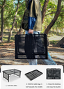 Folding camping grill table with mesh desktop